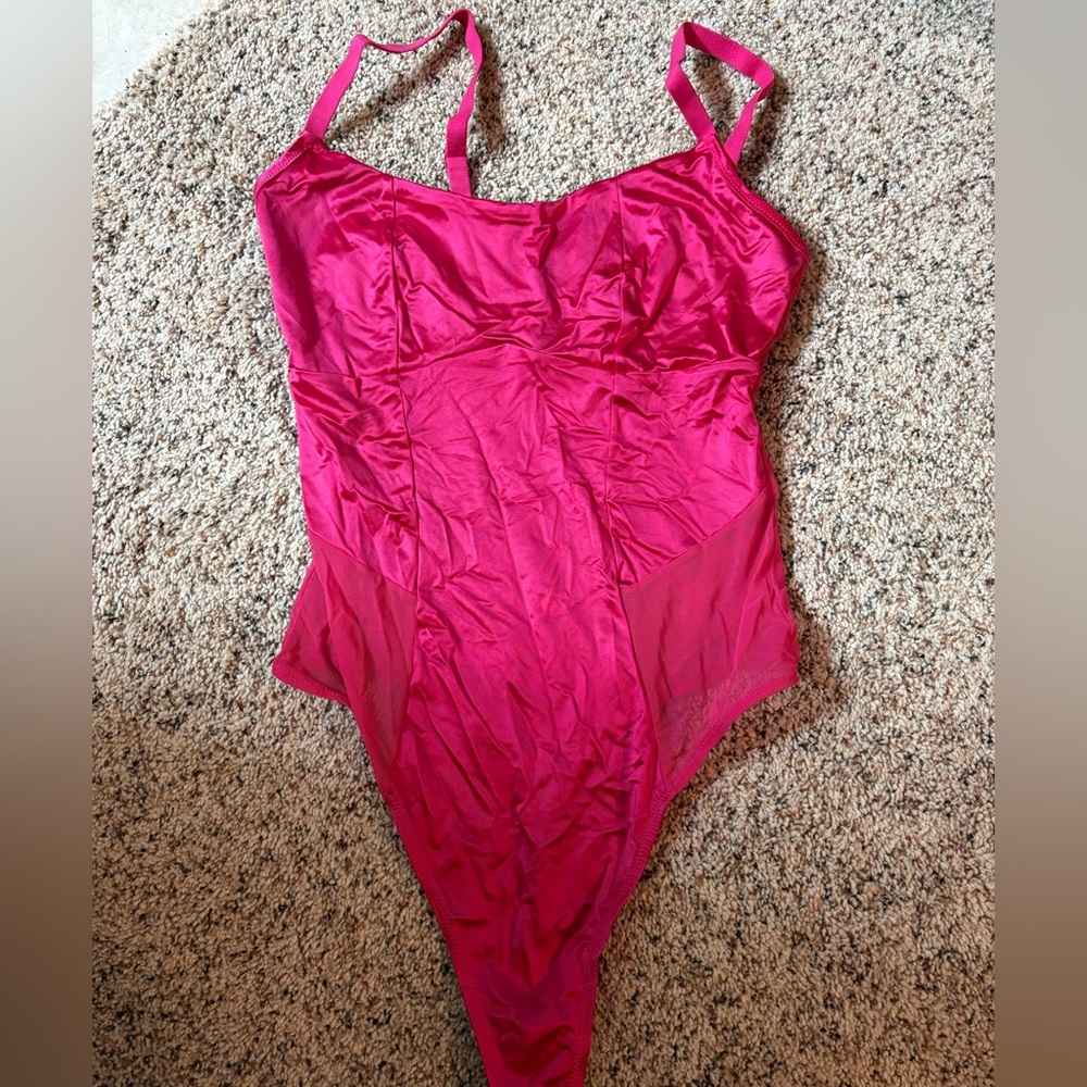 Colsie Hot Pink Mesh Bodysuit